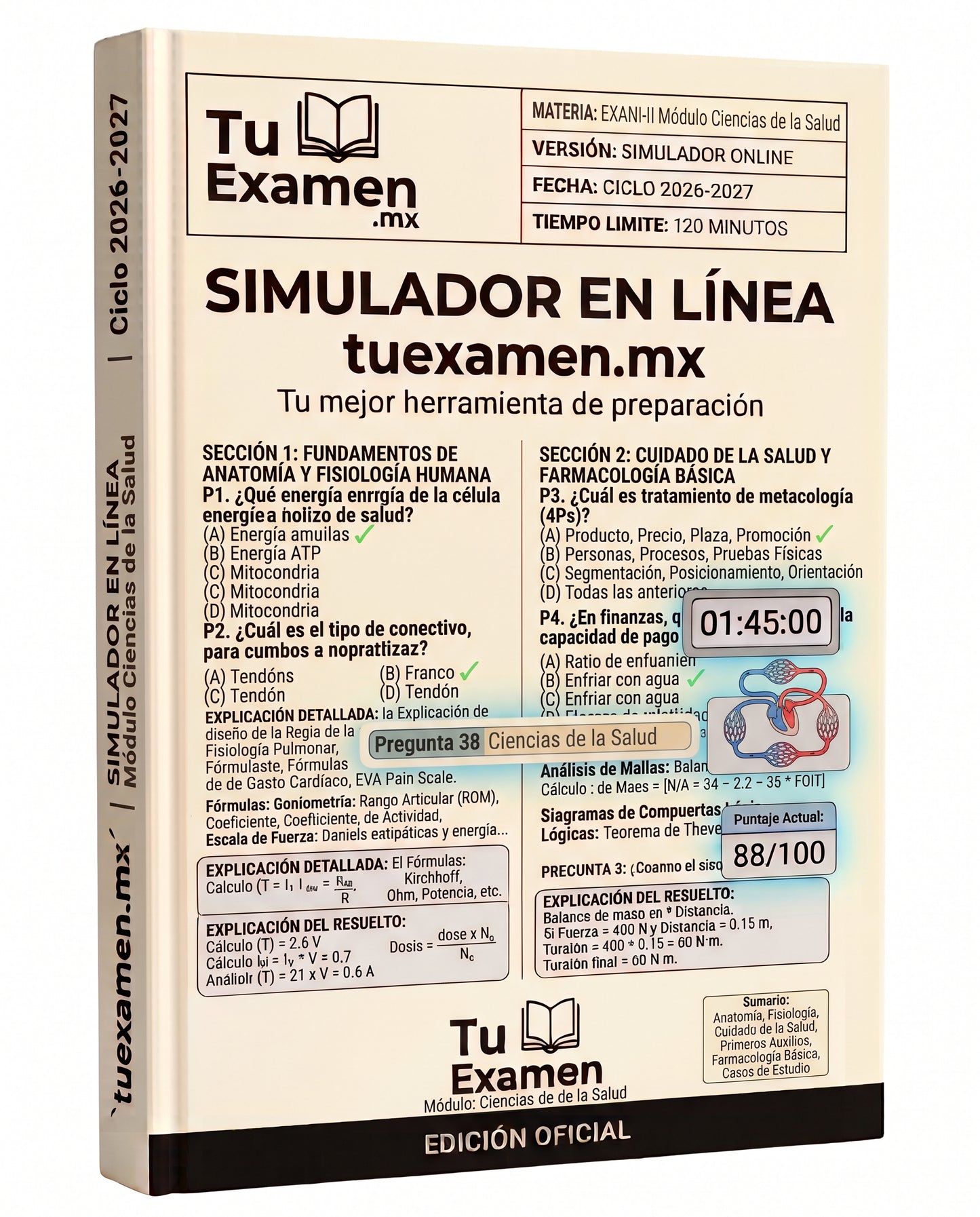 Simulador Ceneval EXANI-II Módulo Ciencias de la Salud (Premedicina)