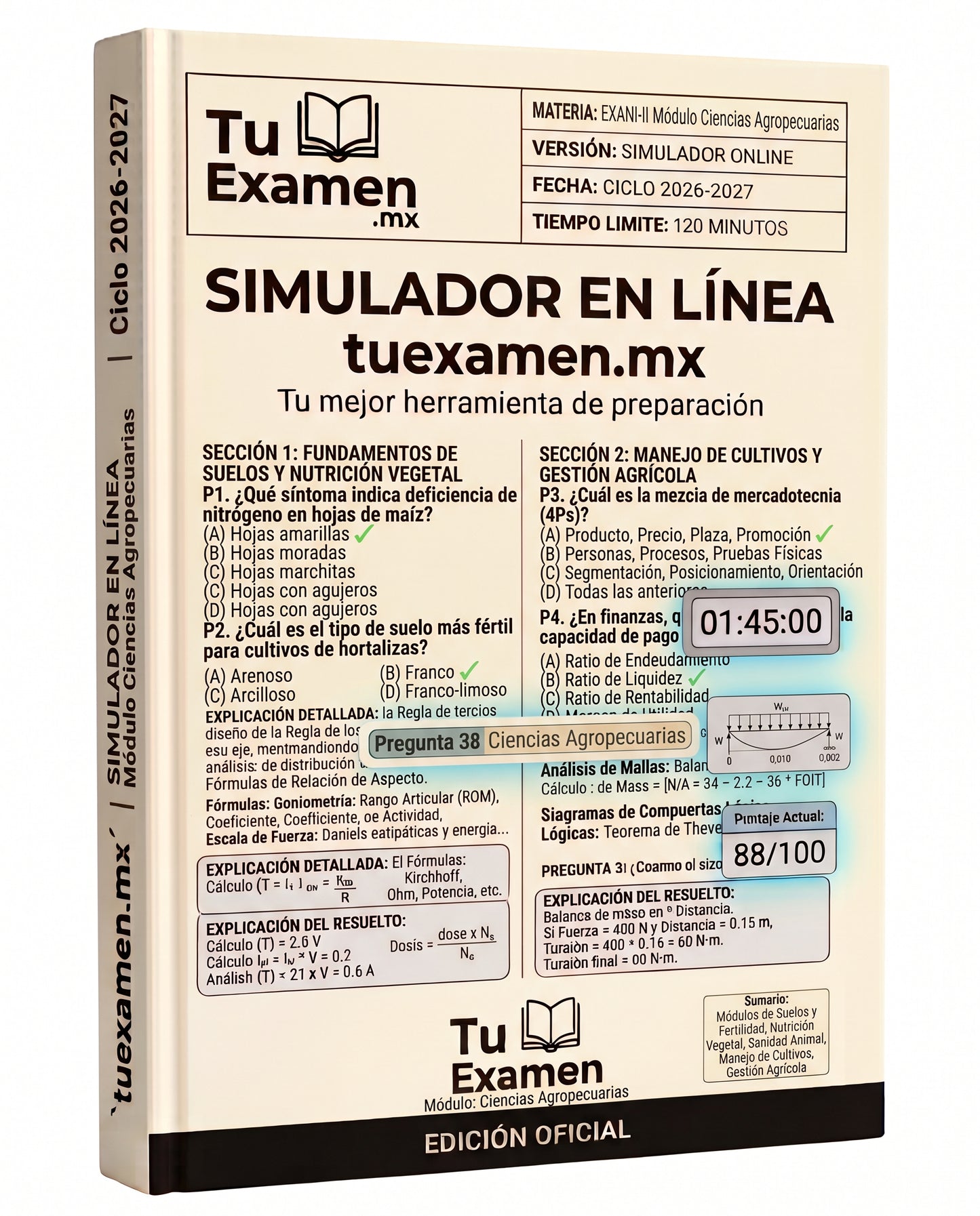 Simulador Ceneval EXANI-II Módulo Ciencias Agropecuarias