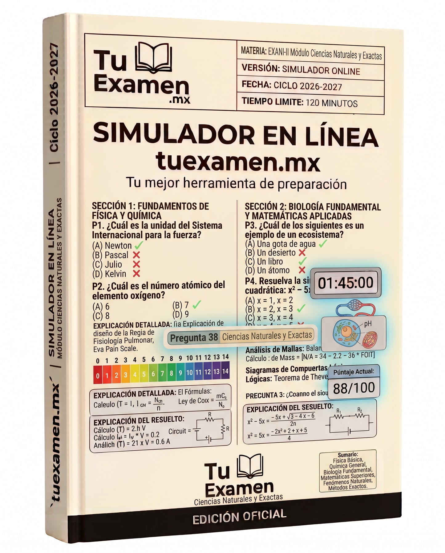 Simulador Ceneval EXANI-II Módulo Ciencias Naturales y Exactas
