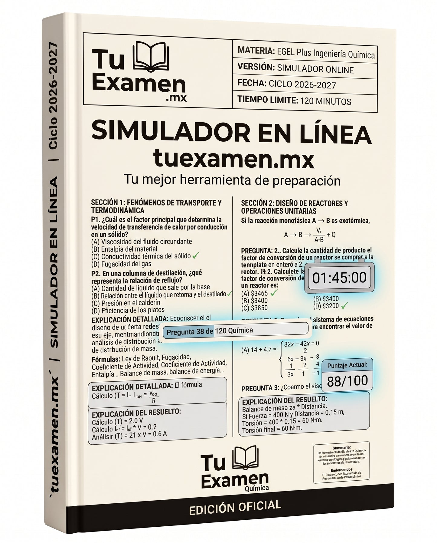 Simulador Ceneval EGEL Plus Ingeniería Química