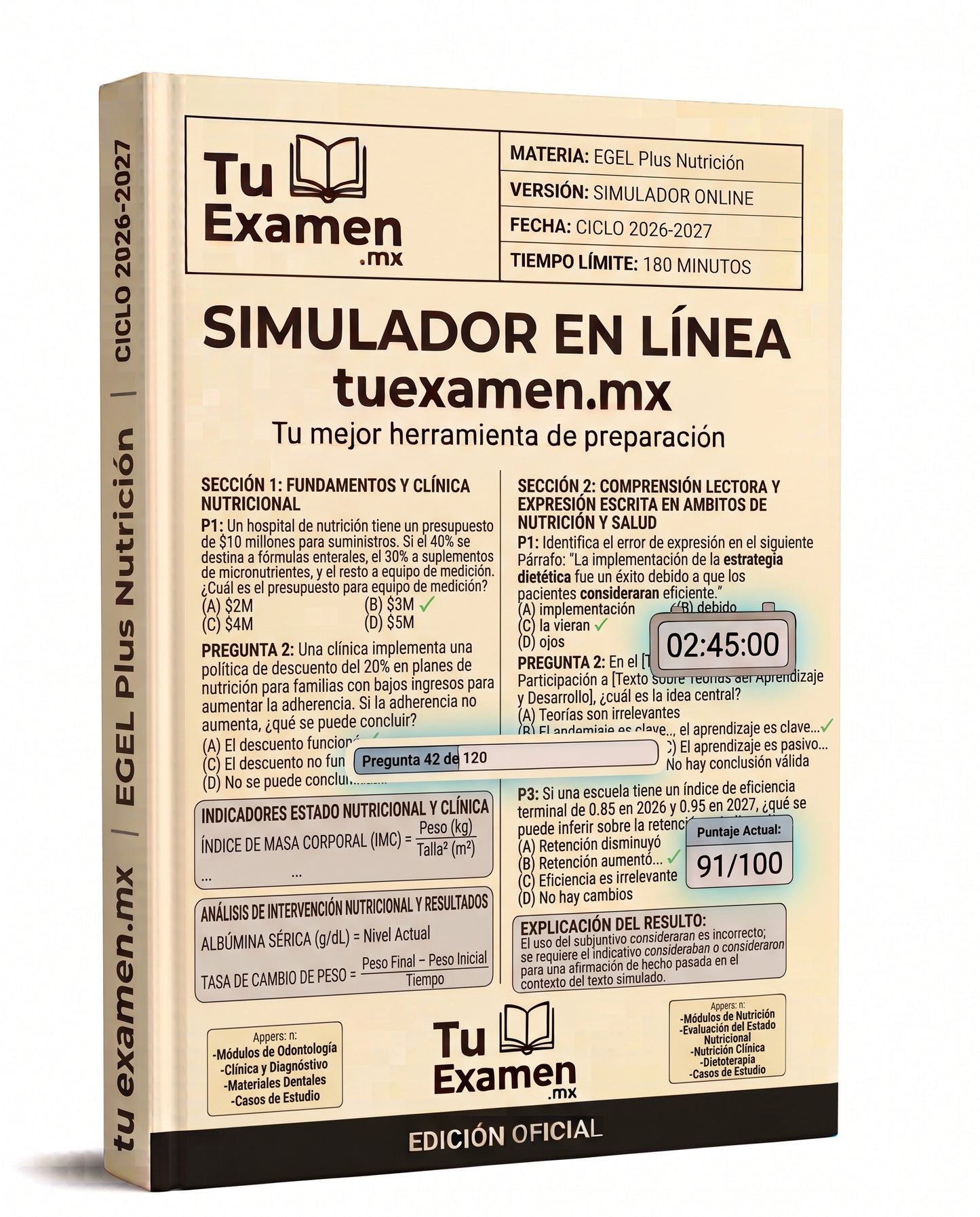 Simulador Ceneval EGEL Plus Nutrición