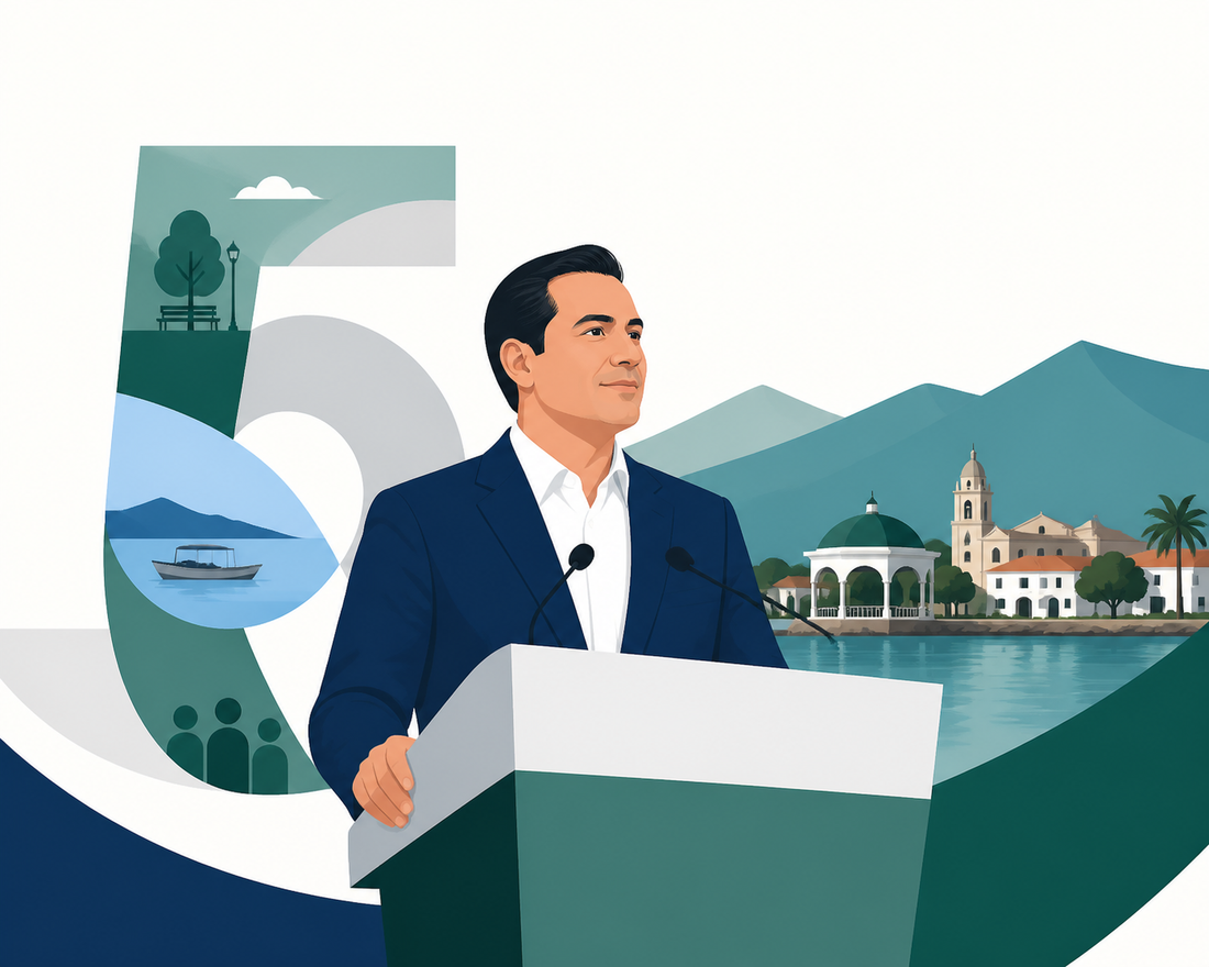 Alejandro Aguirre rinde su quinto informe de actividades al frente de Chapala