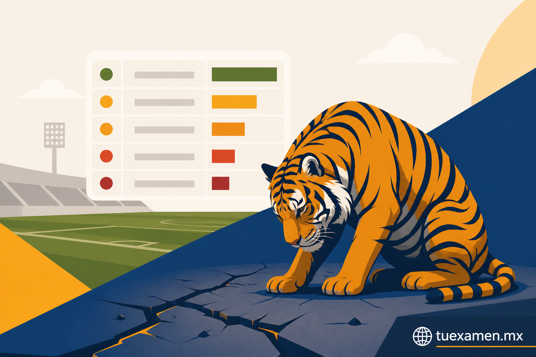 Tigres toca fondo en Liga MX: Así quedó en la tabla tras nueve jornadas del Apertura 2026