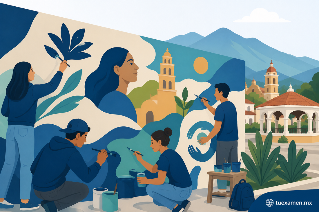 Estudiantes de la BUAP en Tlatlauquitepec crean mural para fortalecer su identidad colectiva