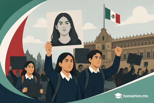 Alumnos en México protestan en desfile de Independencia por asesinato de Claudia Tacoronte
