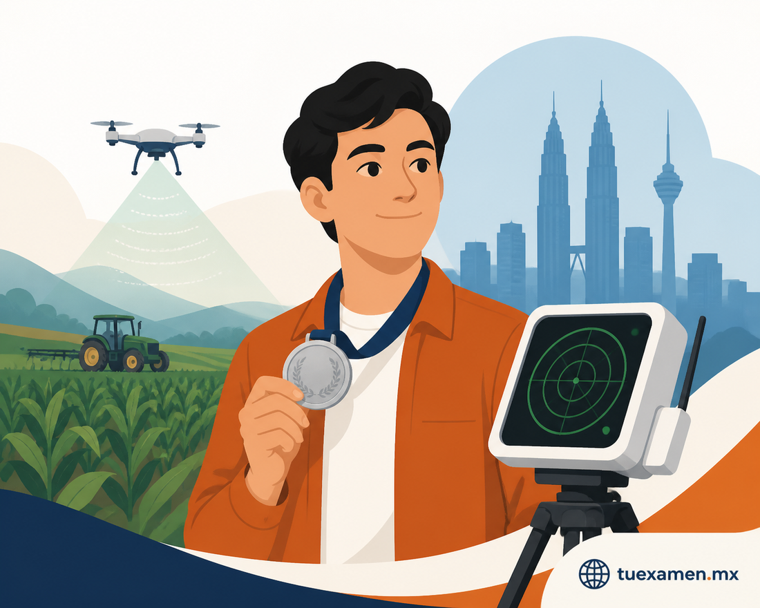 Estudiante de la UAT gana medalla de plata en Malasia con radar agrícola innovador