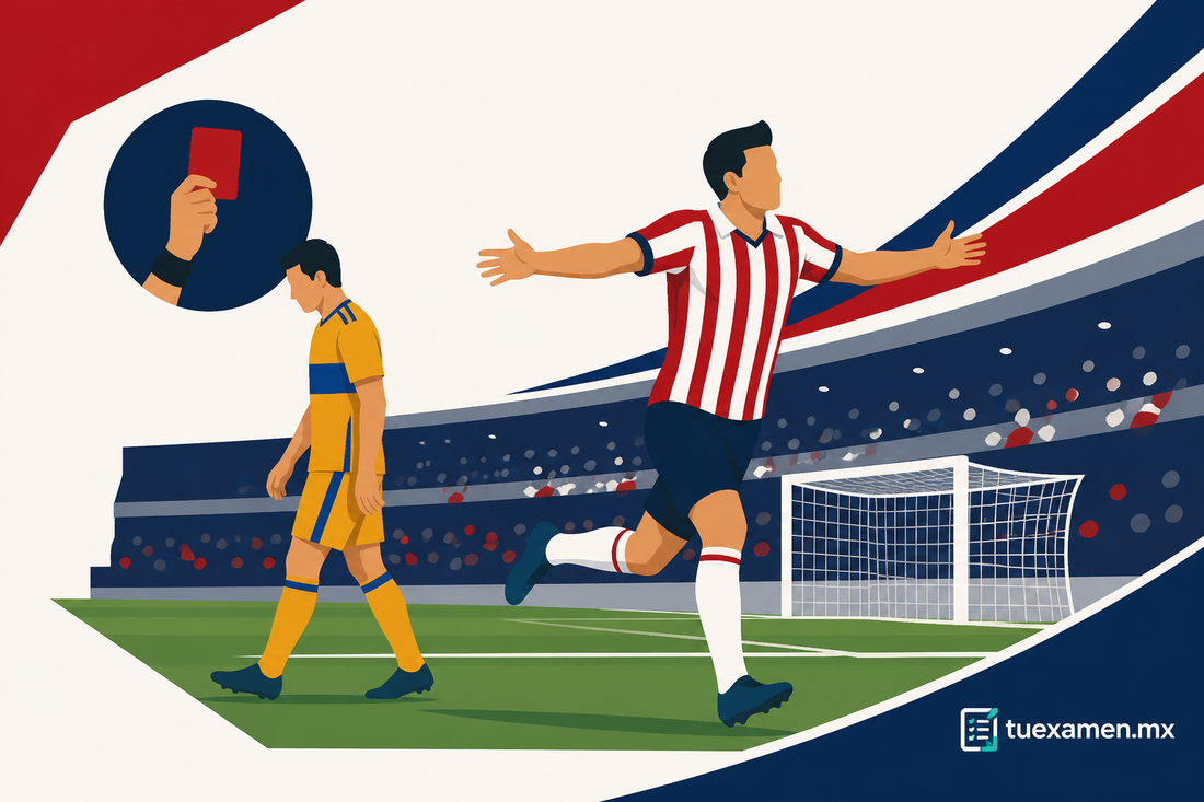 Chivas rescata el empate ante Tigres, que jugó con diez desde el primer tiempo