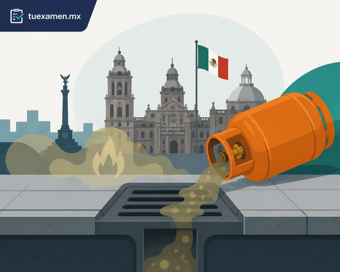 Vierten gas butano al drenaje del Centro