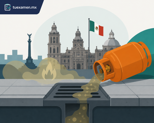 Vierten gas butano al drenaje del Centro
