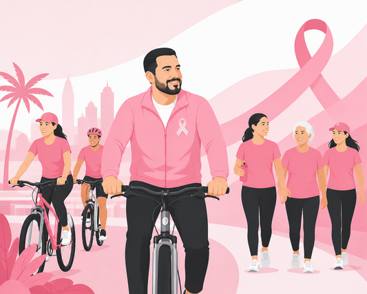 Ismael Burgueño encabeza rodada y caminata por el Mes Rosa