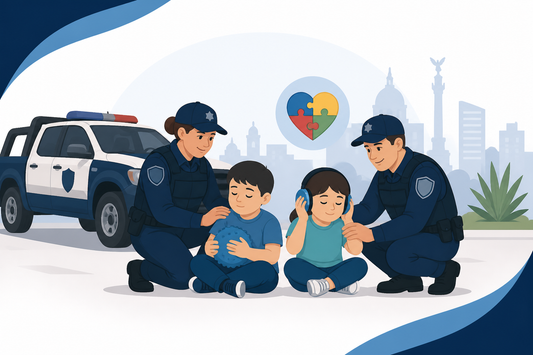 Célula de Búsqueda y policía municipal auxilian a dos niños con condición autista
