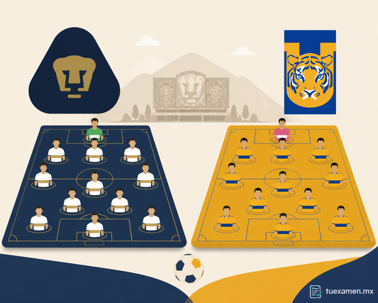 Las posibles alineaciones titulares del partido Pumas UNAM vs Tigres UANL