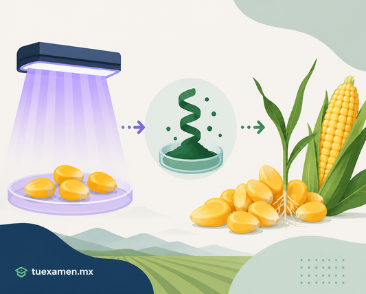Tratamiento con luz UV y espirulina mejora semillas de maíz