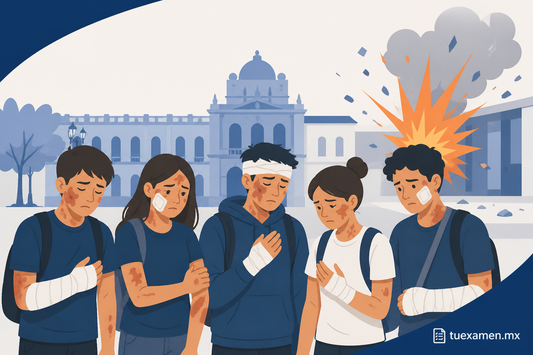 Cinco estudiantes con quemaduras por explosión al interior de la UASLP
