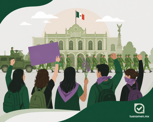 Estudiantes de la UAEM protestan durante desfile militar por feminicidio de Claudia ...