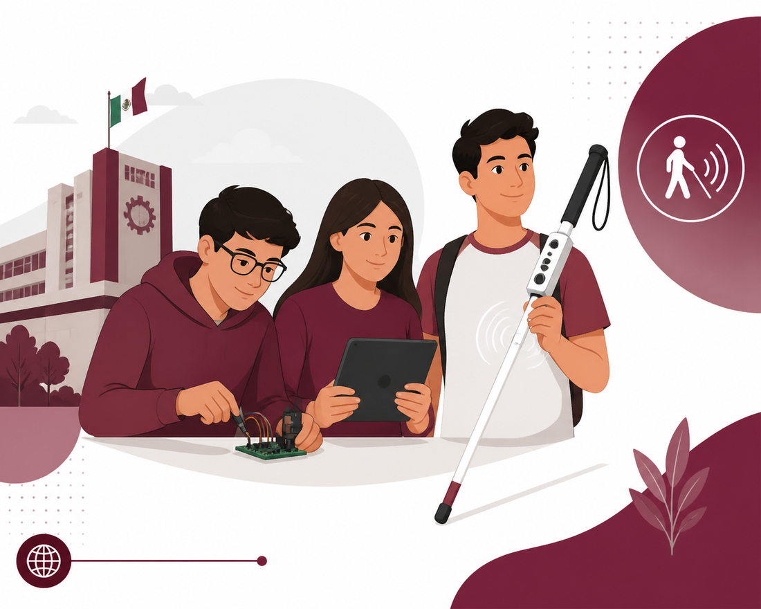 Estudiantes del IPN desarrollan bastón inteligente para personas con discapacidad visual