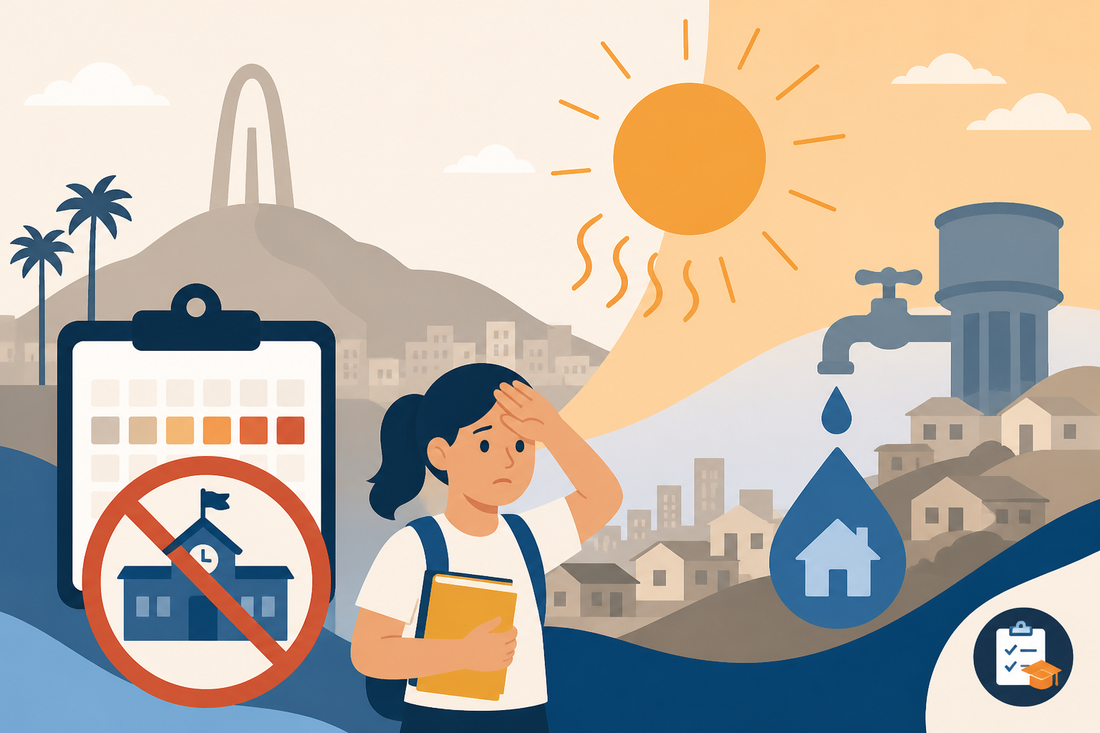 Tijuana suspende clases por calor: fechas y afectaciones de agua en más de 100 colonias