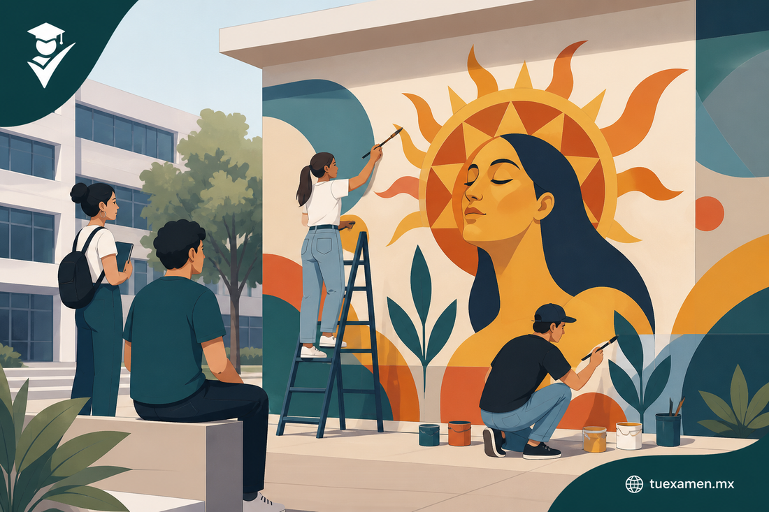 Egresados de Diseño transforman un espacio de la Facultad con la obra “Mujer Sol”