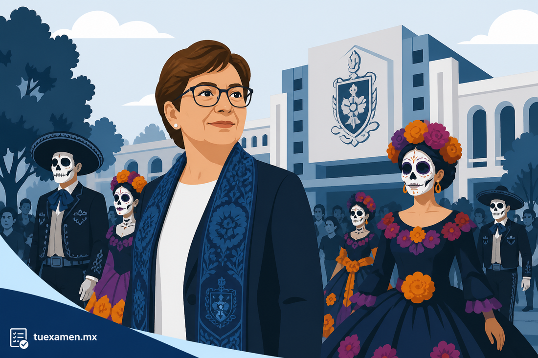 Encabeza Lilia Cedillo desfile de Día de Muertos y concurso de catrinas en la BUAP