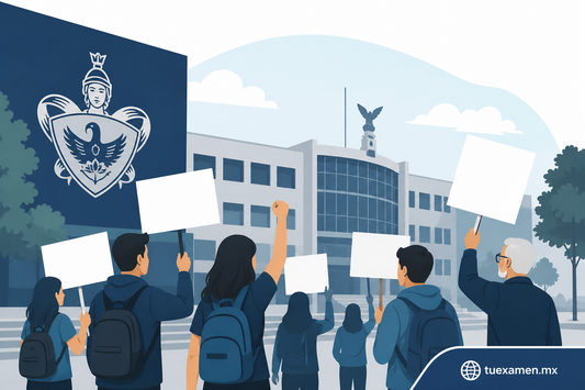 Protestan en la BUAP contra reforma a derechos de jubilación