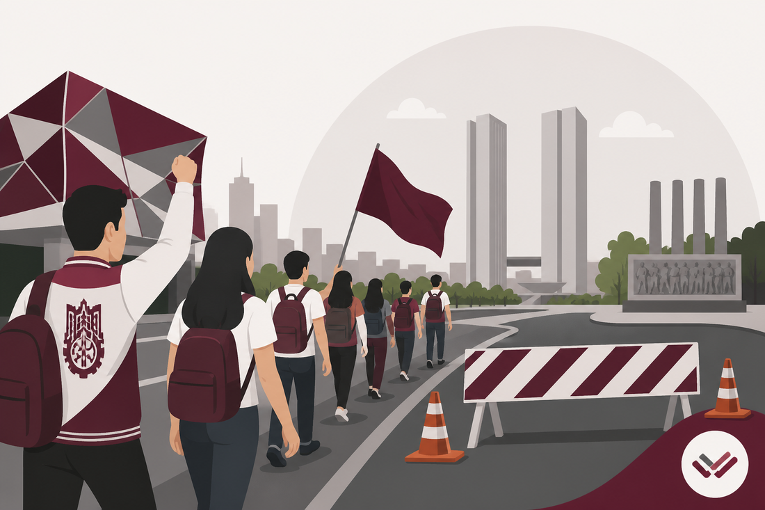 IPN Lázaro Cárdenas march toward Tlatelolco for October 2: road closures in effect