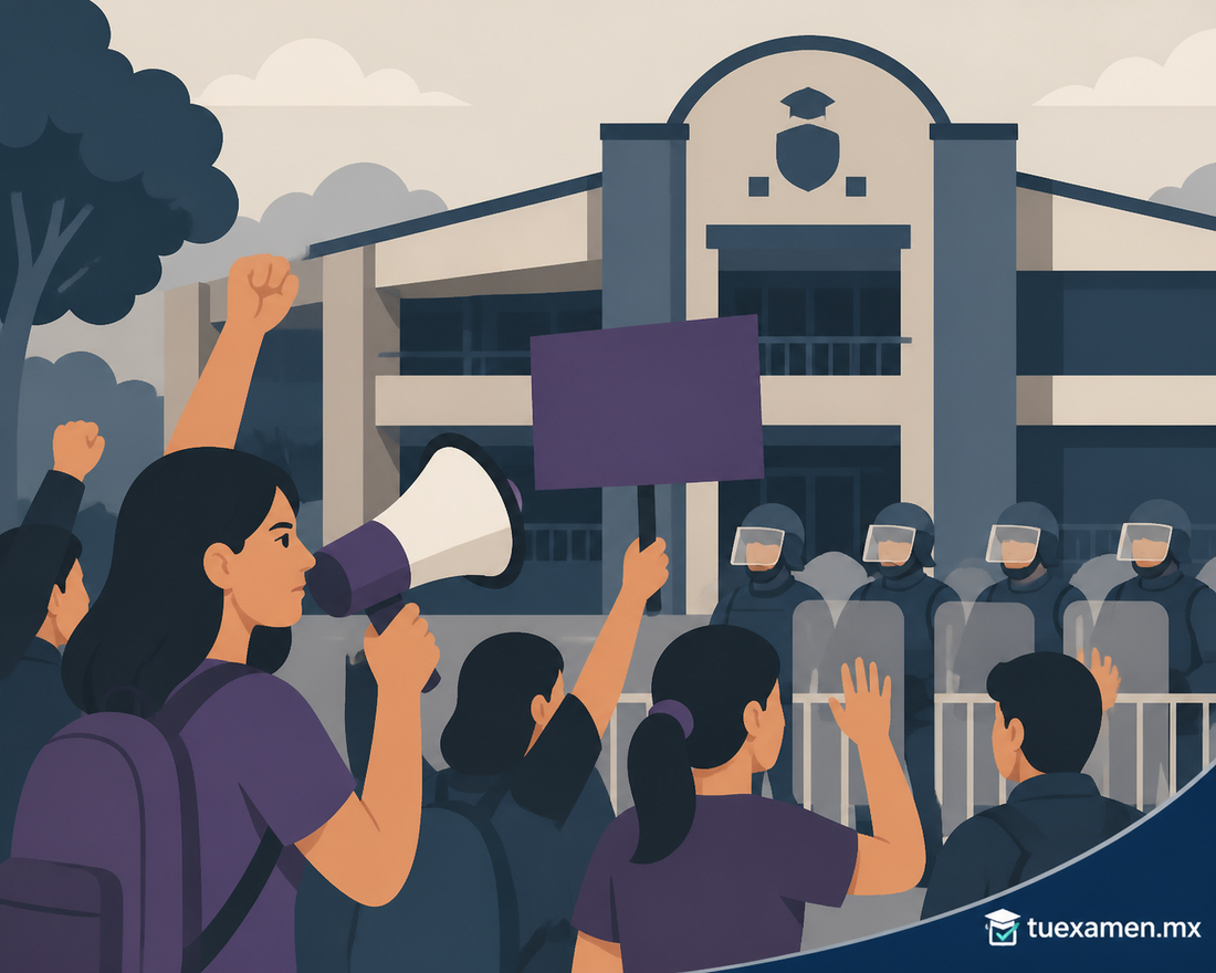 Tensión y disturbios durante protesta por acoso sexual en la Preparatoria 12 de la UdeG