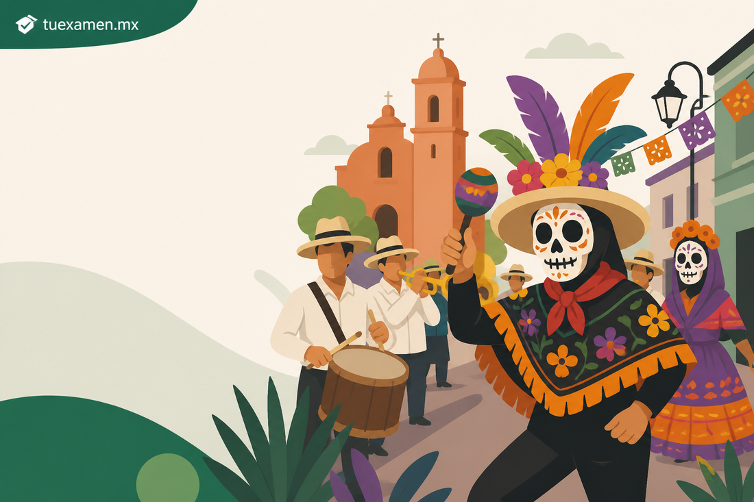 Comparsas de Xantolo llenan de música y tradición las calles de Villa de Pozos
