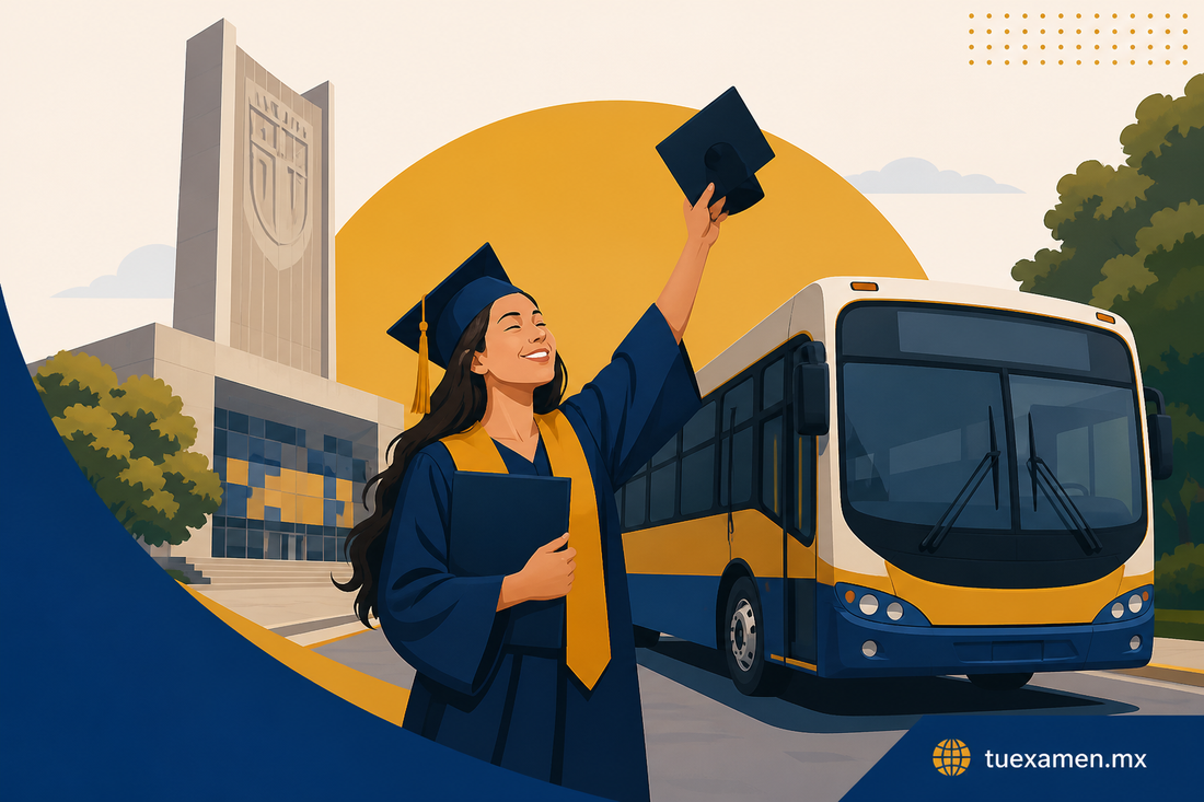 Joven de la UANL celebra su graduación con el camión que la llevó