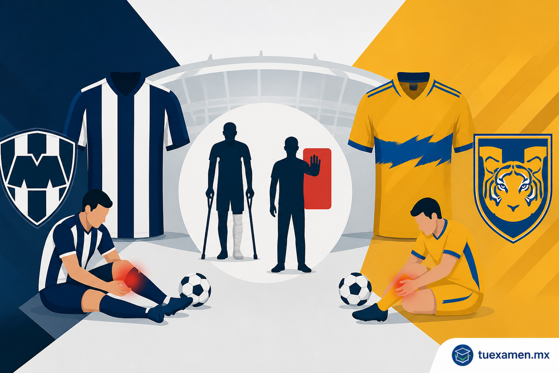 Lesionados y suspendidos del partido Monterrey vs Tigres