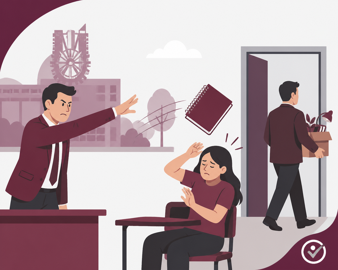 Maestro del IPN es separado tras aventarle un cuaderno a una alumna