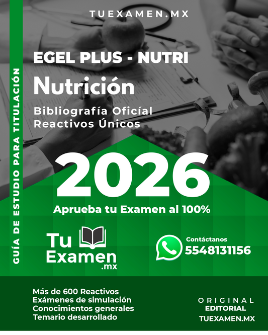 Guía Ceneval EGEL Plus Nutrición - Titulación 2026