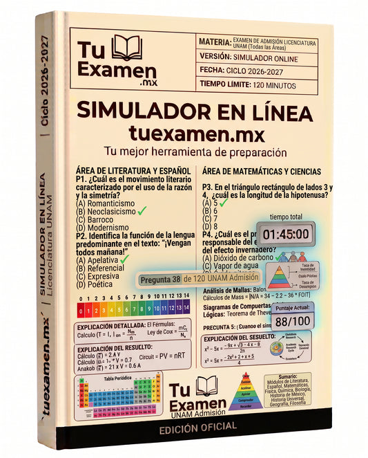 Simulador UNAM Admisión - Universidad "Todas las Areas"