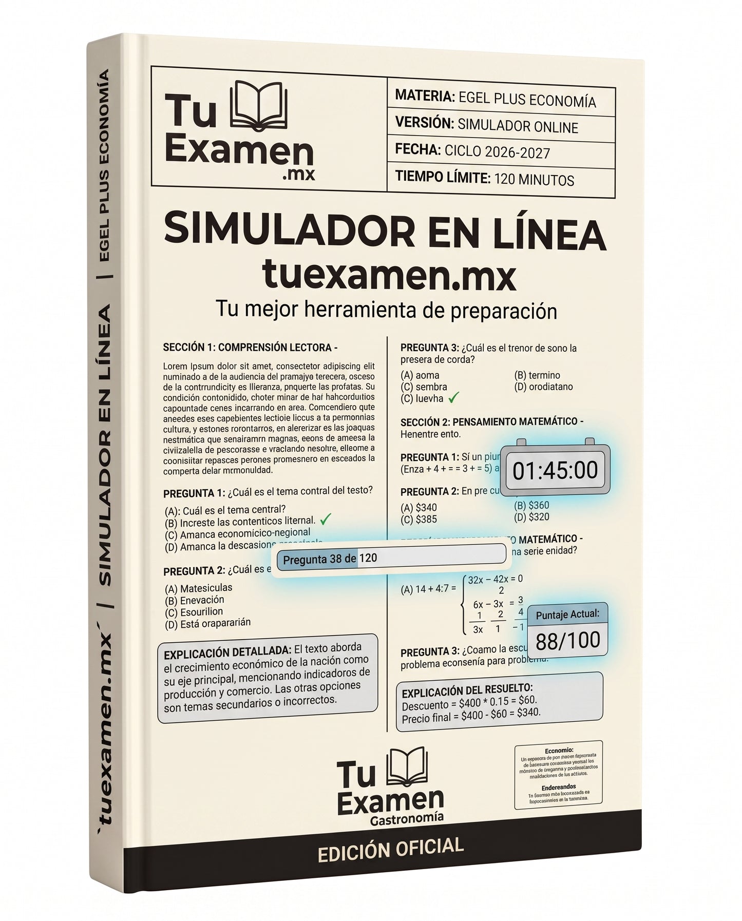 Simulador Ceneval EGEL Plus Economía - Titulación 2026