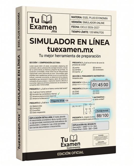 Simulador Ceneval EGEL Plus Economía - Titulación 2026