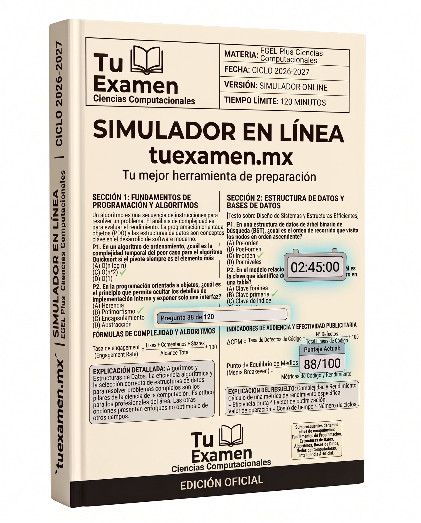 Simulador Ceneval EGEL Plus Ciencias Computacionales