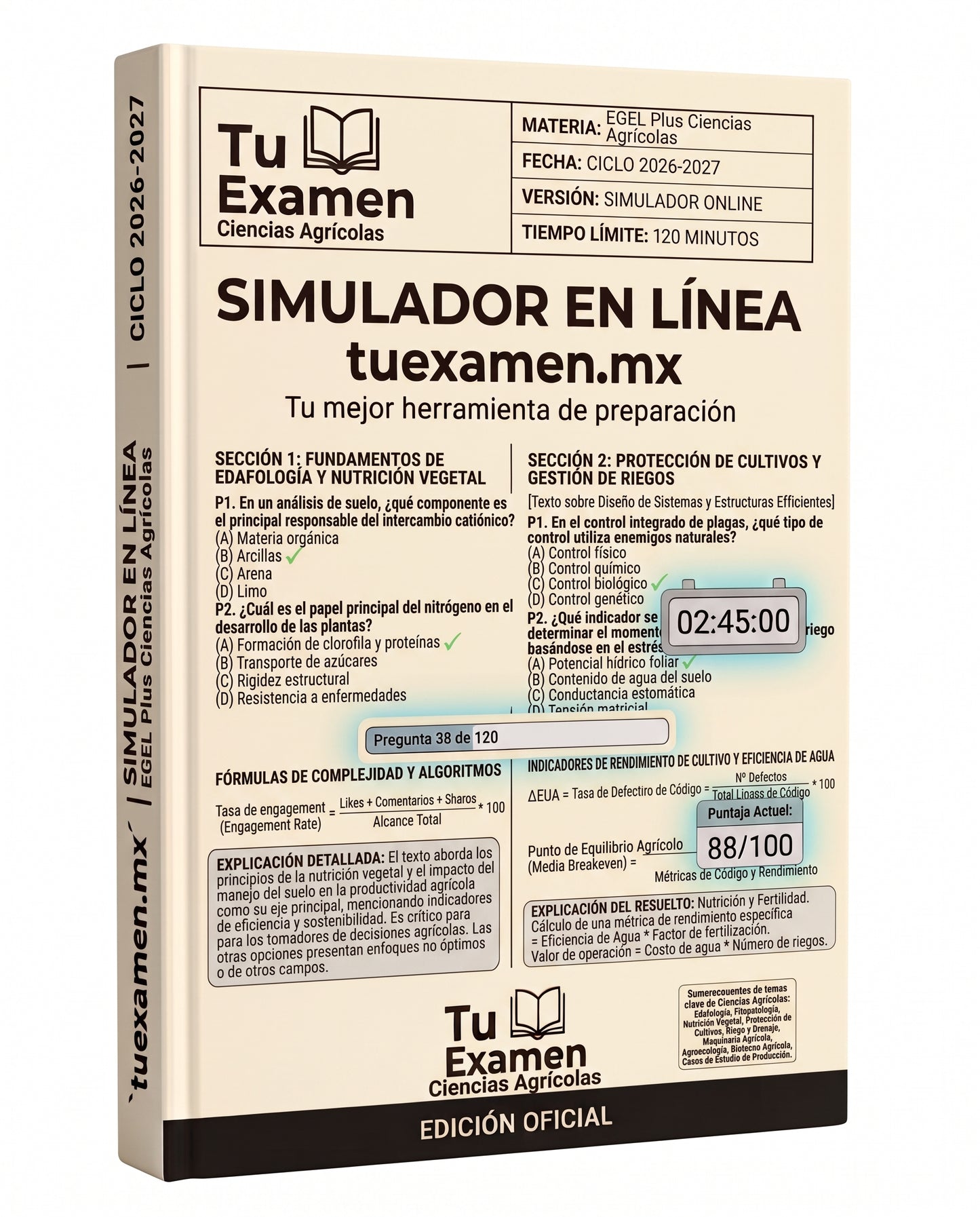 Simulador Ceneval EGEL Ciencias Agrícolas (Agronomía)