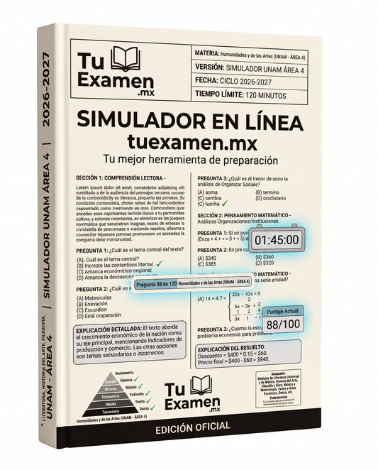 Simulador UNAM - Area 4, Humanidades y de las artes