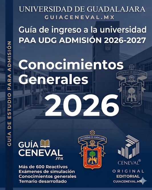 Guía de estudios PAA UDG Licenciatura, ingeniería 2026
