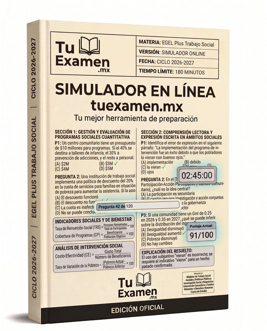 Simulador Ceneval EGEL Plus Trabajo Social