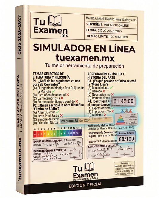 Simulador Ceneval EXANI-II Módulo Humanidades y Artes