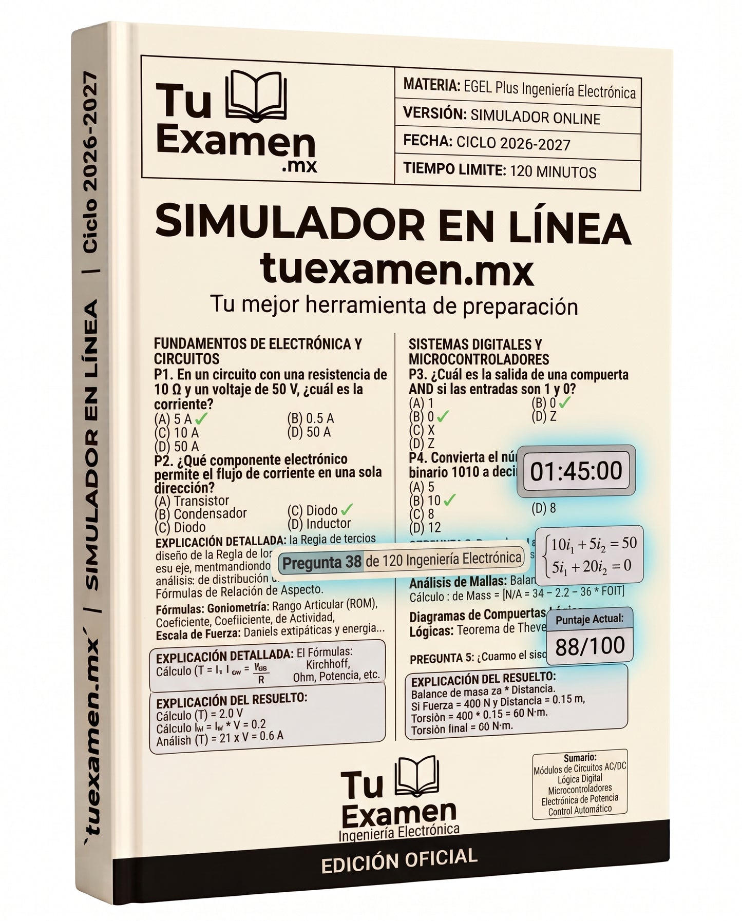 Simulador Ceneval EGEL Plus Ingeniería Electrónica