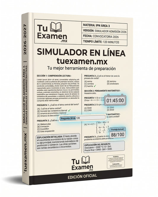 Simulador IPN Área 3 Admisión 2026
