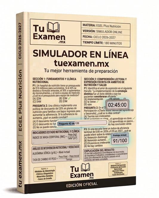 Simulador Ceneval EGEL Plus Nutrición