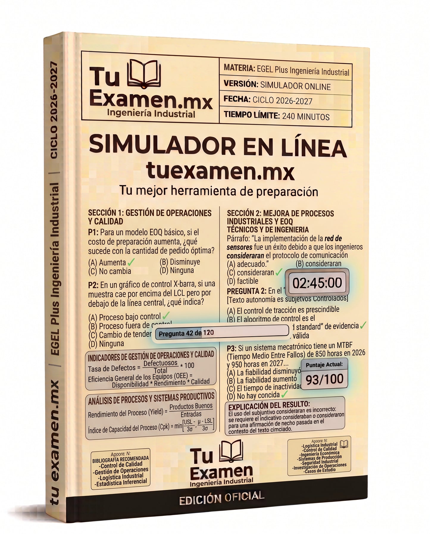 Simulador Ceneval EGEL Plus Ingeniería Industrial