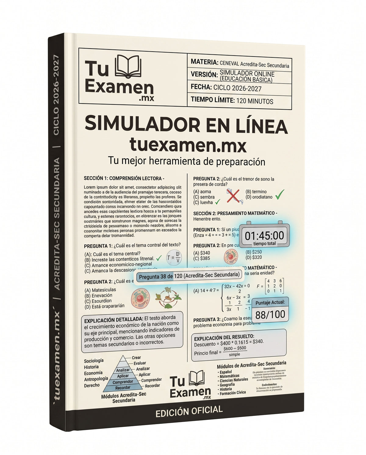 Simulador Ceneval Acuerdo 286 ACREDITA-SEC Secundaria Examen Único