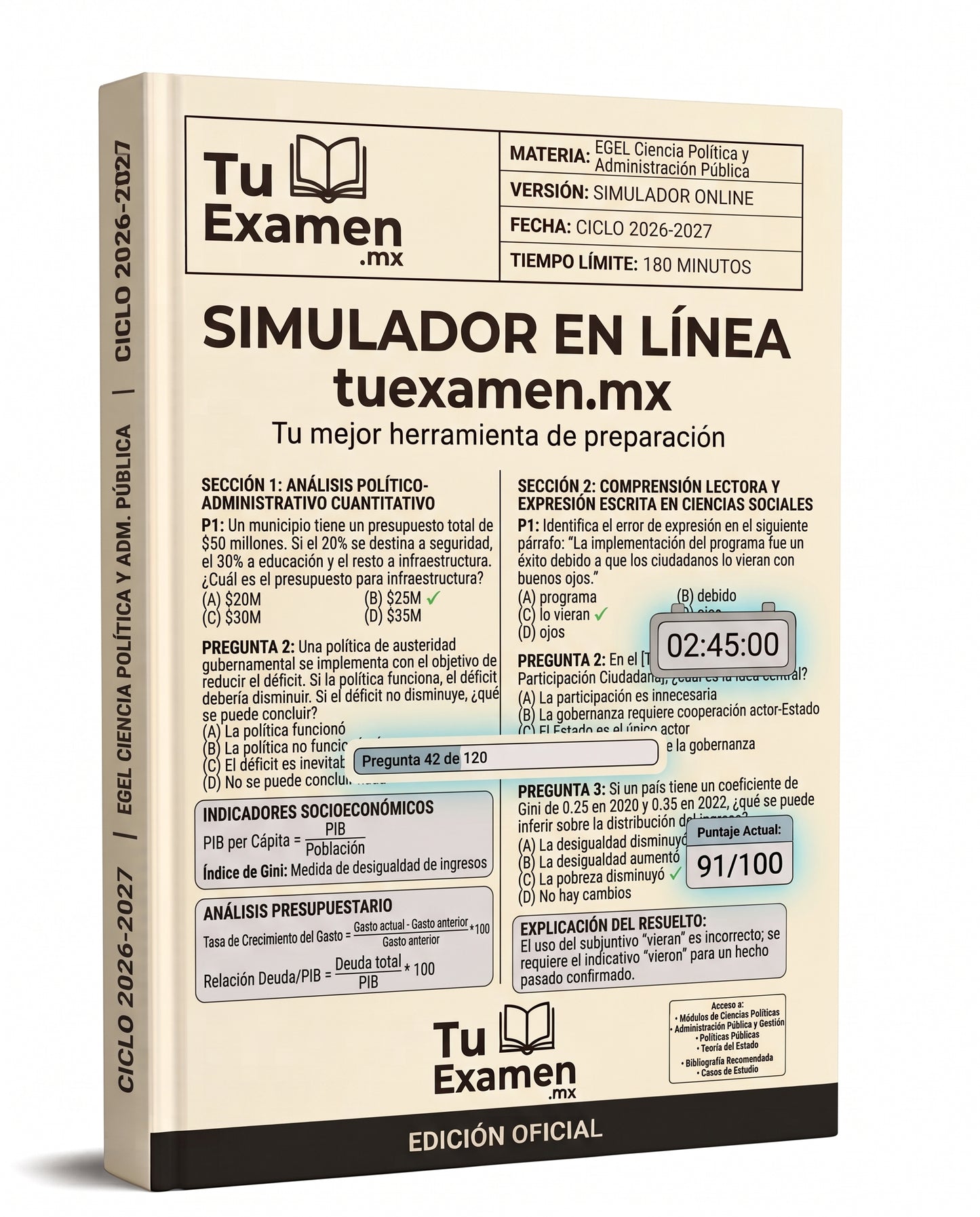 Simulador Ceneval EGEL Ciencia Política y Administración Pública
