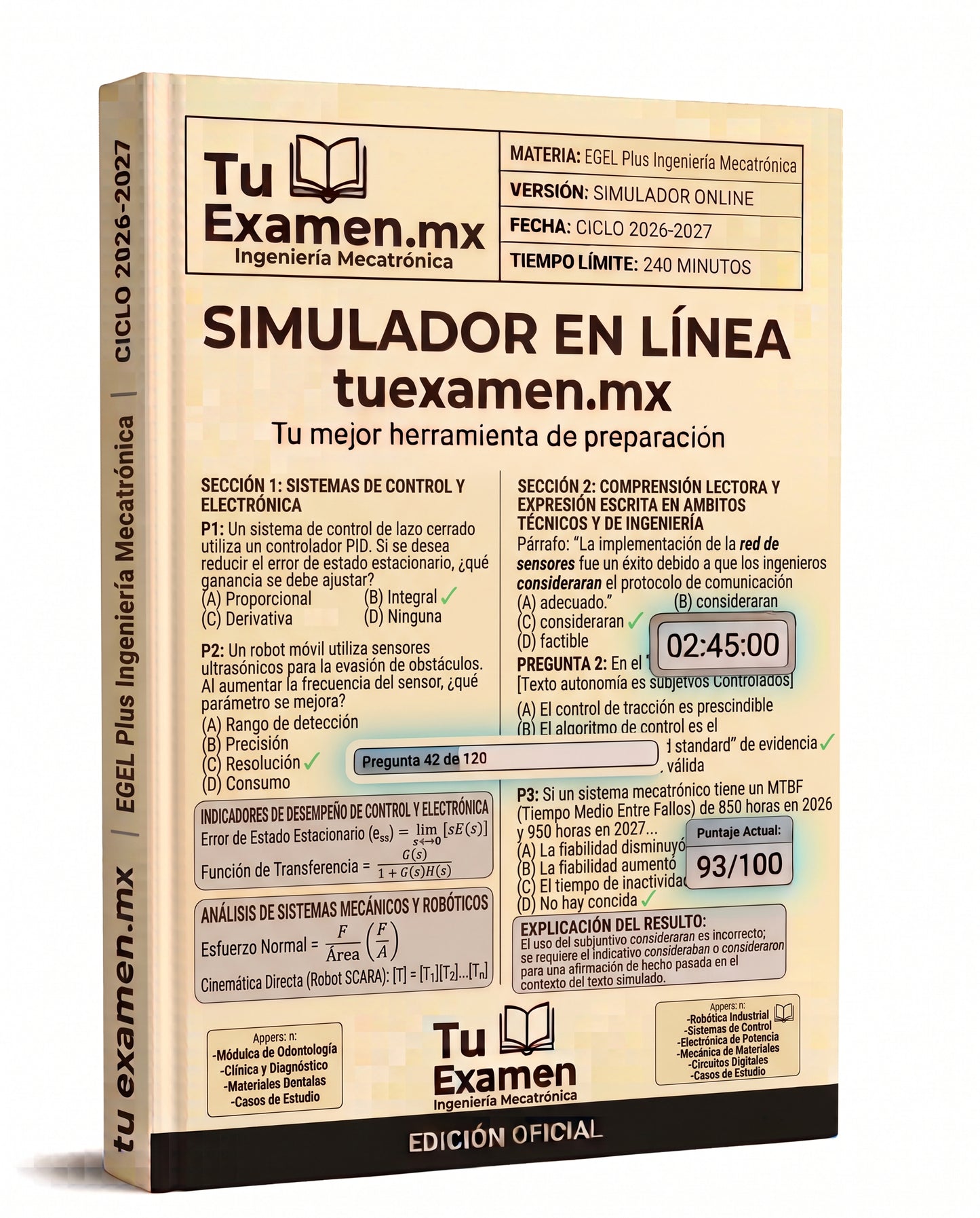 Simulador Ceneval EGEL Plus Ingeniería Mecatrónica