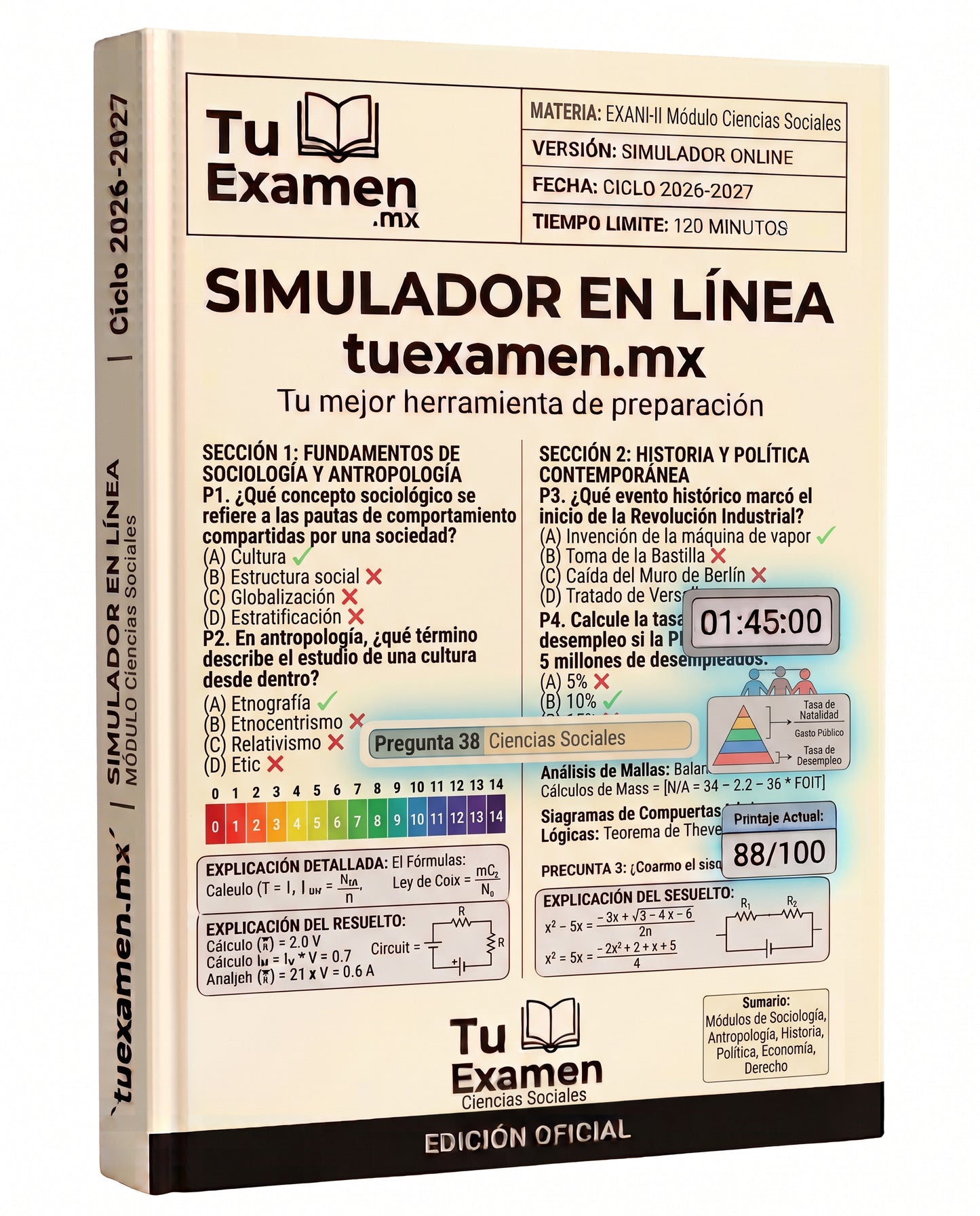 Simulador Ceneval EXANI-II Módulo Ciencias Sociales