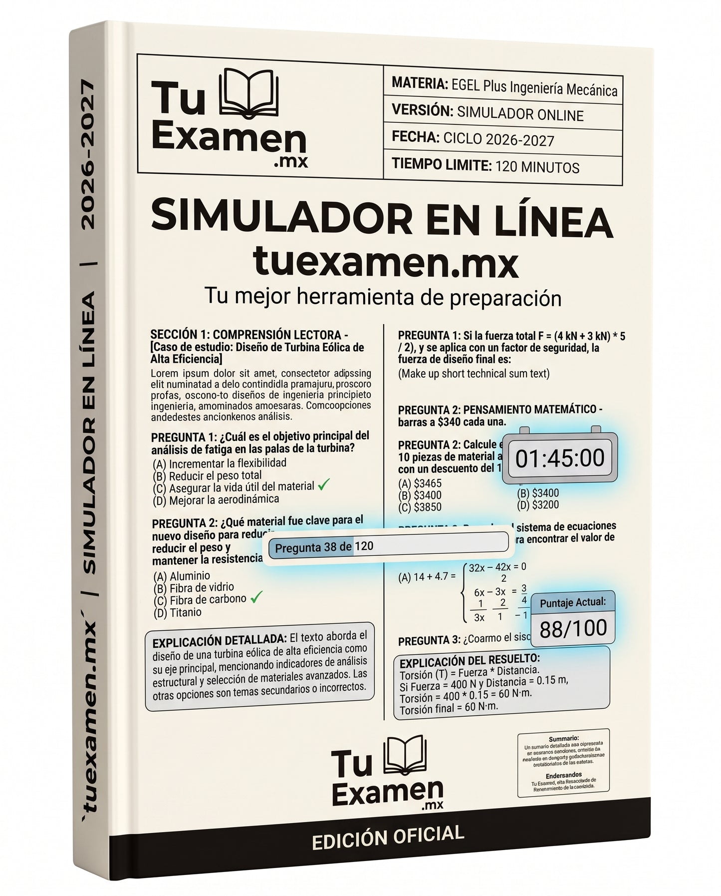 Simulador Ceneval EGEL Plus Ingeniería Mecánica