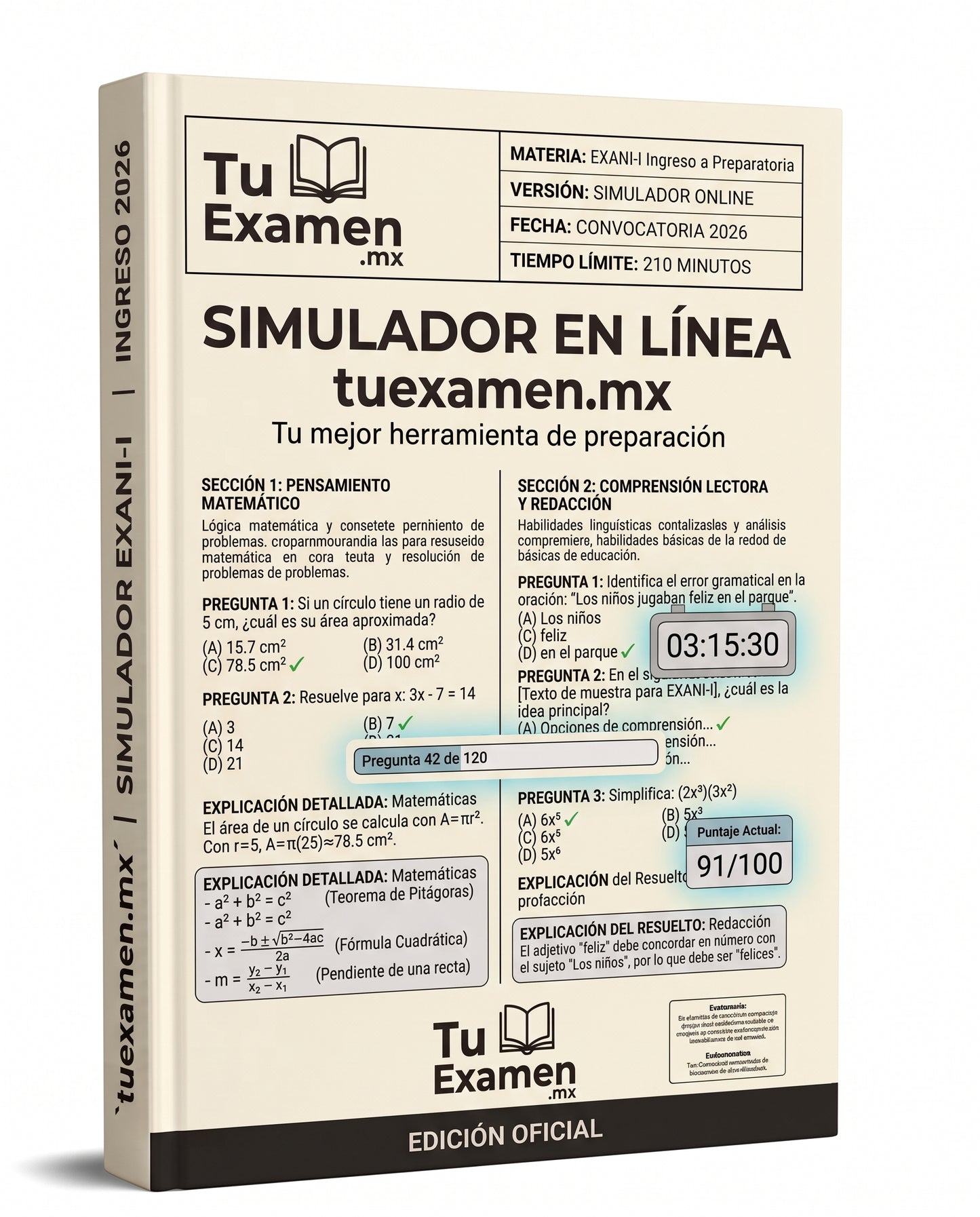 Simulador Ceneval EXANI-I 2026: Ingreso a Preparatoria